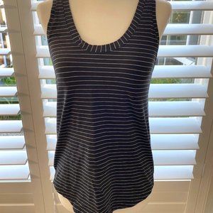 LULULEMON LOVE TANK BLACK AND WHITE STRIPED SIZE 4